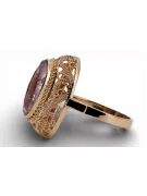 Žiedas Vintažinis stilius Alexandrite 14 karatų raudonas rožinis auksas vrc374r